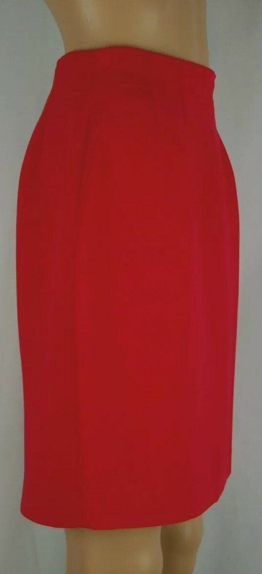 Solid Red Pencil/ Straight Fully Lined Skirt Wome… - image 10