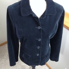 LANDS' END Cotton/Spandex Button Up Single Breast Pea Coat Girls M 10-12