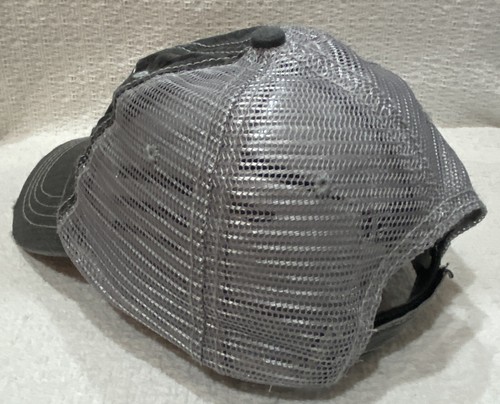 Tennis Hair Don't Care Distressed Ball Cap Black with Gray Mesh Adjustable - Picture 6 of 14