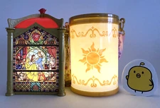 Tokyo Disney Resort Beauty and the Beast Rapunzel Popcorn Bucket set Used Japan