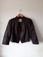 Rachel Rachel Roy Women's Aubergine Real Leather Jacket Size 12 Uk