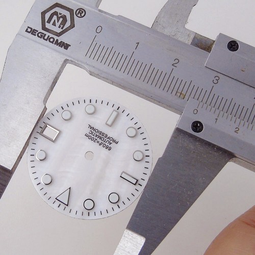 28.5mm Black Golden White Shell Watch Dial For Japan NH36A NH35A Movement - Picture 8 of 23
