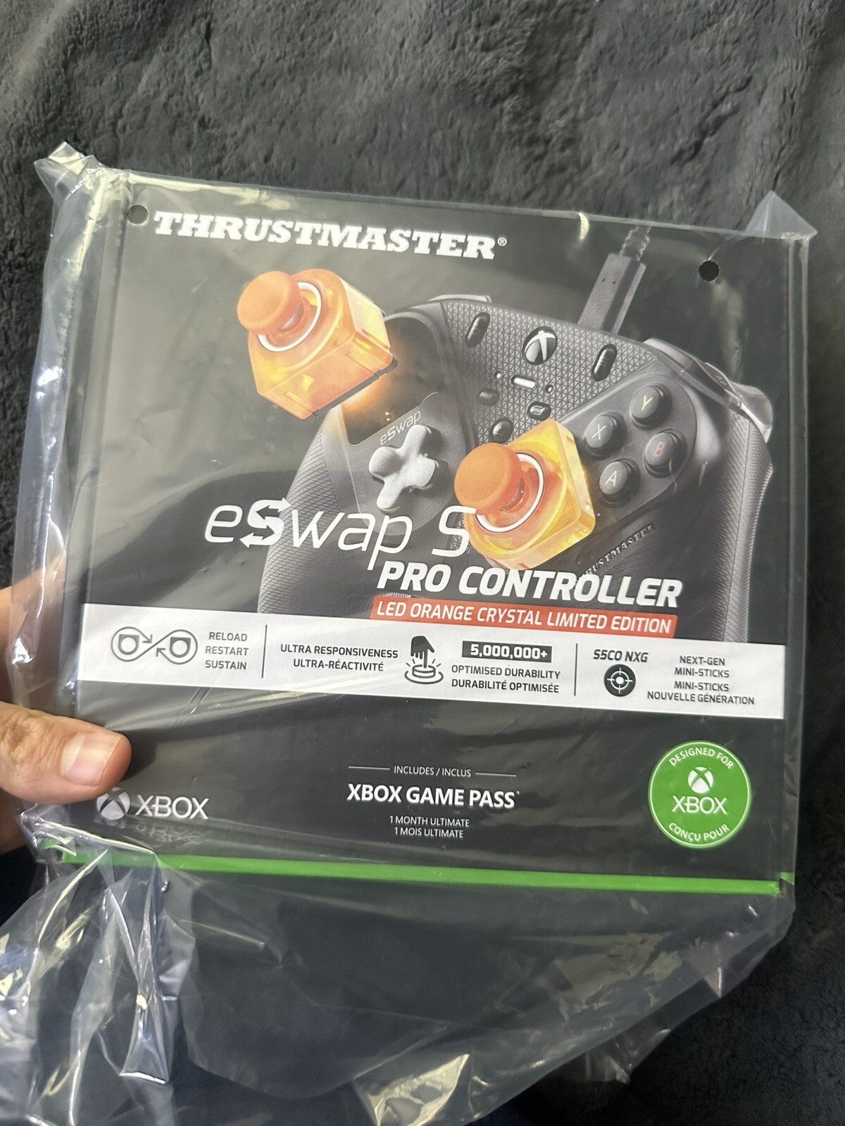 (NEW) Thrustmaster XBOX eSwap S Crystal Pro Wired Controller - (ORANGE CRYSTAL)