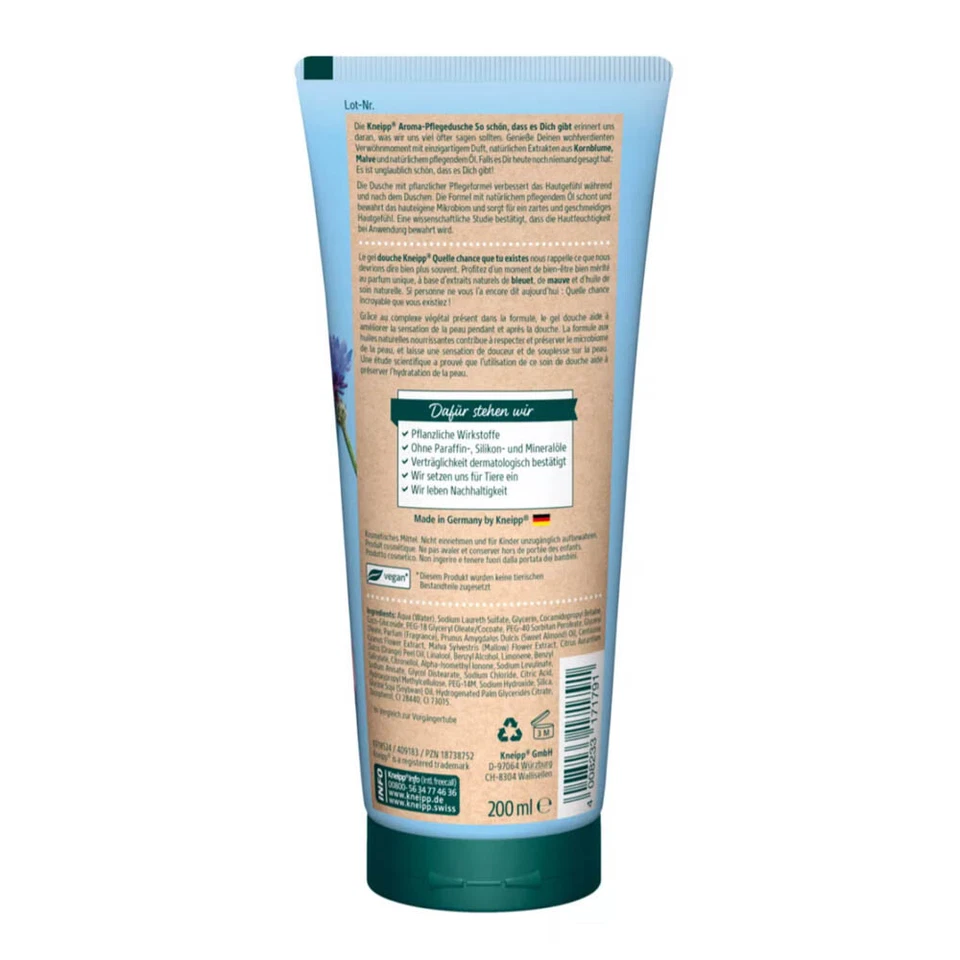 Gel de ducha Kneipp Aroma So Good to Have You crema hidratante vegana gel corporal 8x200 ml Foto 3 de 3
