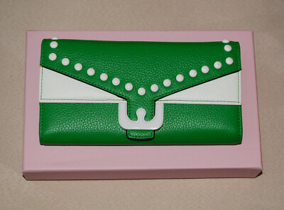 Coccinelle Green & White Leather Wallet * ** Beautiful* NWOTGS**
