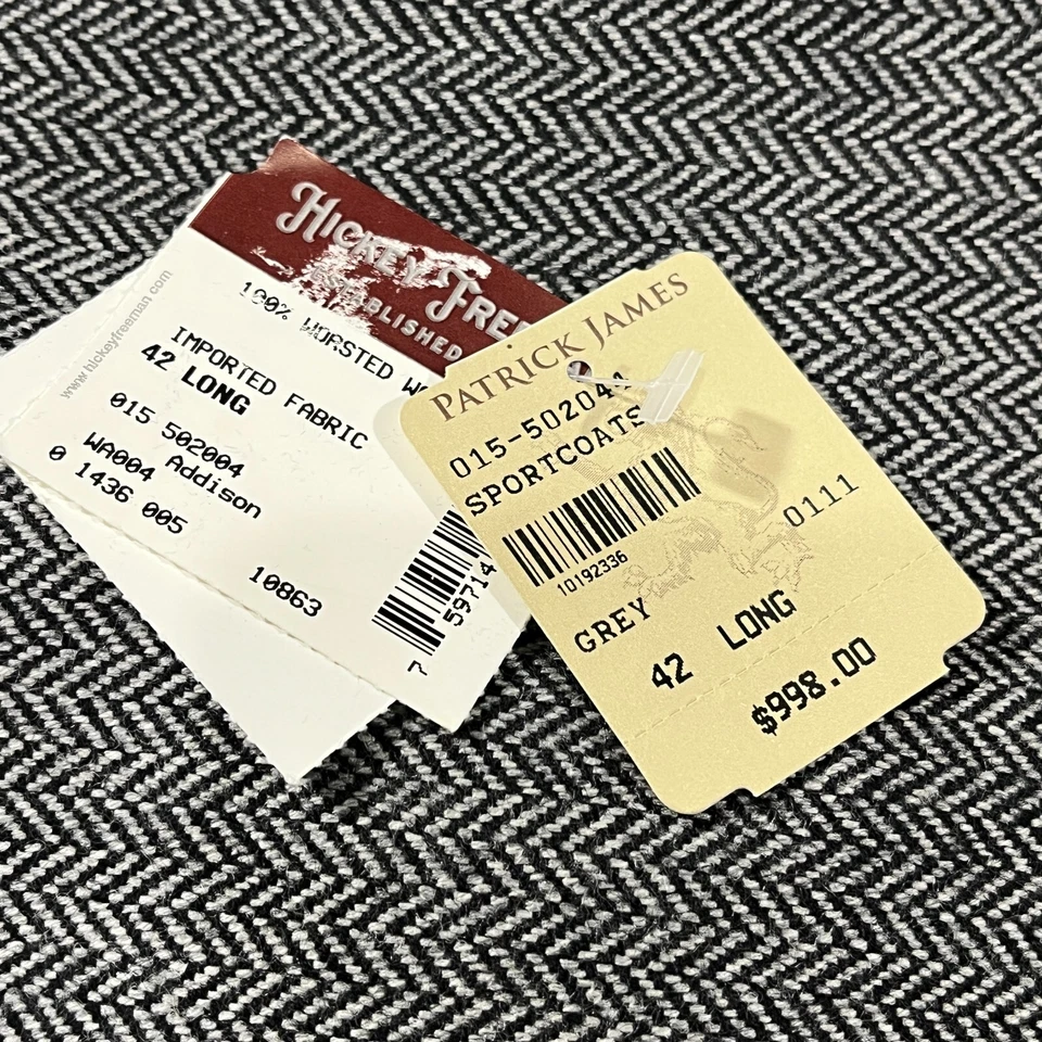 VTG Hickey Freeman Jacket Men 42L 100% Worsted Wool Coat Blazer $998 USA Made - Image 2 of 4