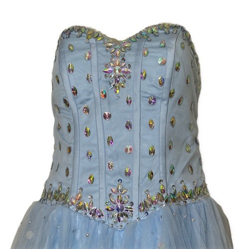 Long Dress Great For Quinceanera Prom Birthday Sweet 16 Size 4 & 6 Baby Blue New - 第 4/8 張圖片