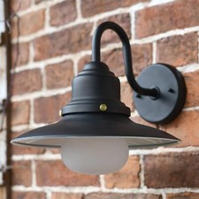 Black Contemporary Outdoor Fishermans Wall Light Garden Lantern IP44