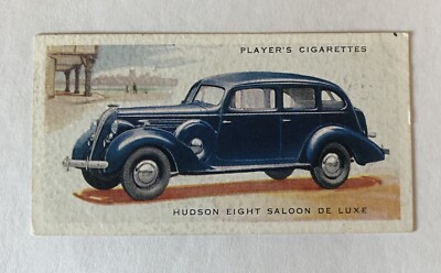 1937 Player's Cigarettes HUDSON EIGHT SALOON DE LUXE Card #23 Motor Cars, Ser 2