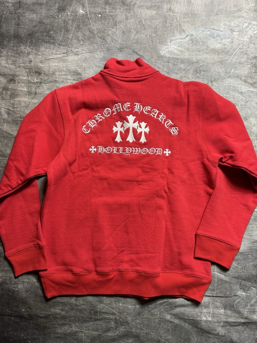 Chrome Hearts 1/4 Zip Embroidered Cross Sweater - Size L - NEW! | eBay