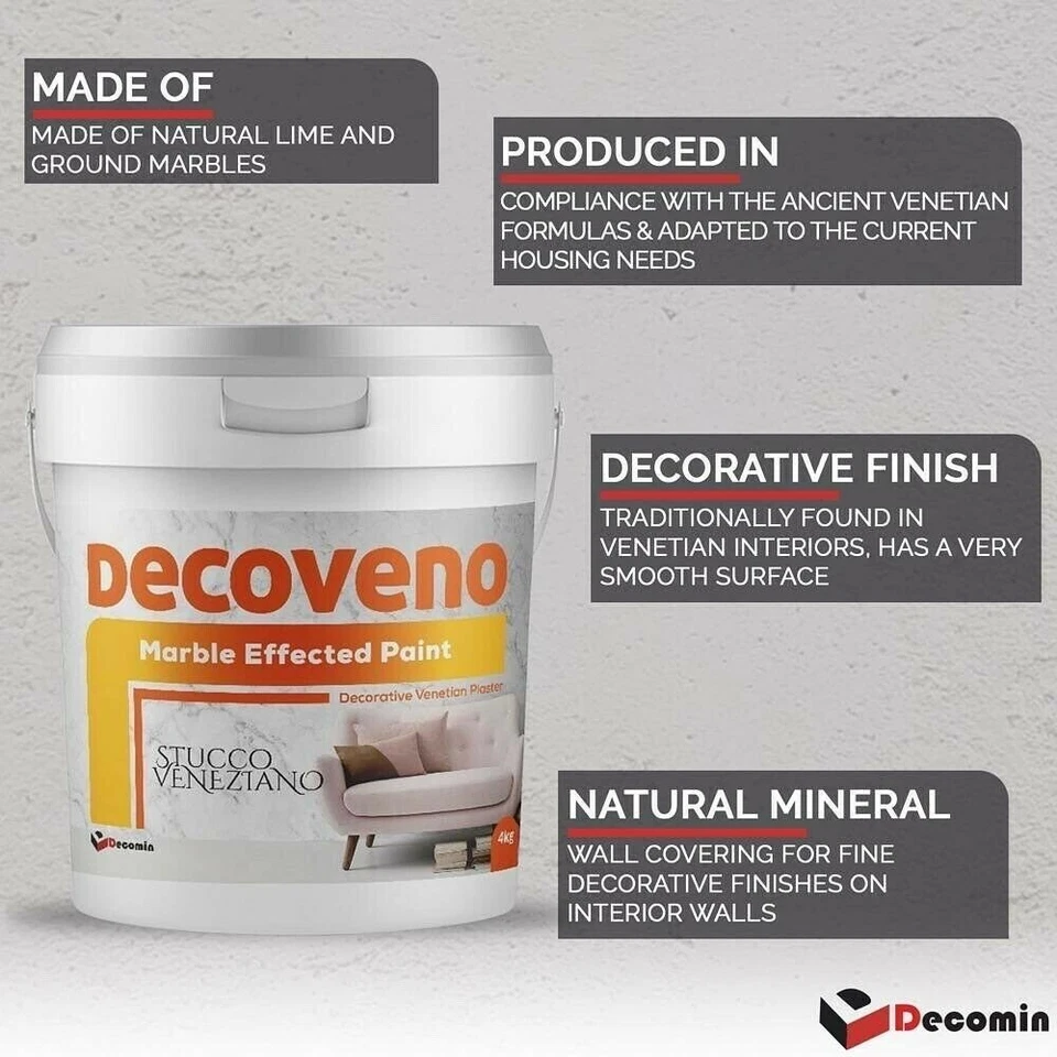 Marble Effected Decorative Paint DECOVENO Venetian Stucco 4 KG - Image 3 of 4