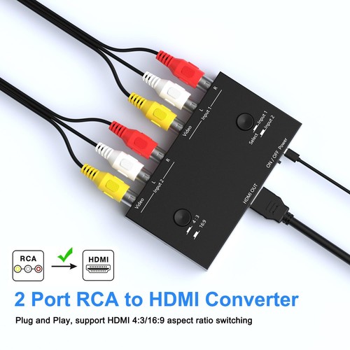 RuiPuo 2 Port AV to HDMI Converter Dual RCAto HDMI Adapter Composite to HDMI - Picture 5 of 7