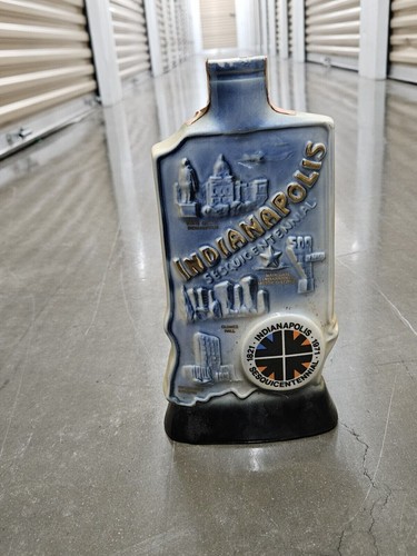 1971 Indianapolis Sesquicentennial 24 Karat Gold JIM BEAM Indiana Decanter EMPTY - Afbeelding 1 van 2