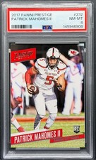 2017 Panini Prestige - Patrick Mahomes II Rookie Card #232 RC Chiefs PSA 8 NM-MT. rookie card picture