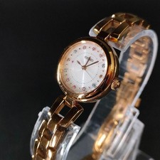 Rare  SEIKO Limited Edition V117 Gold Solar Rechargeable Color Stone Ladies Watc