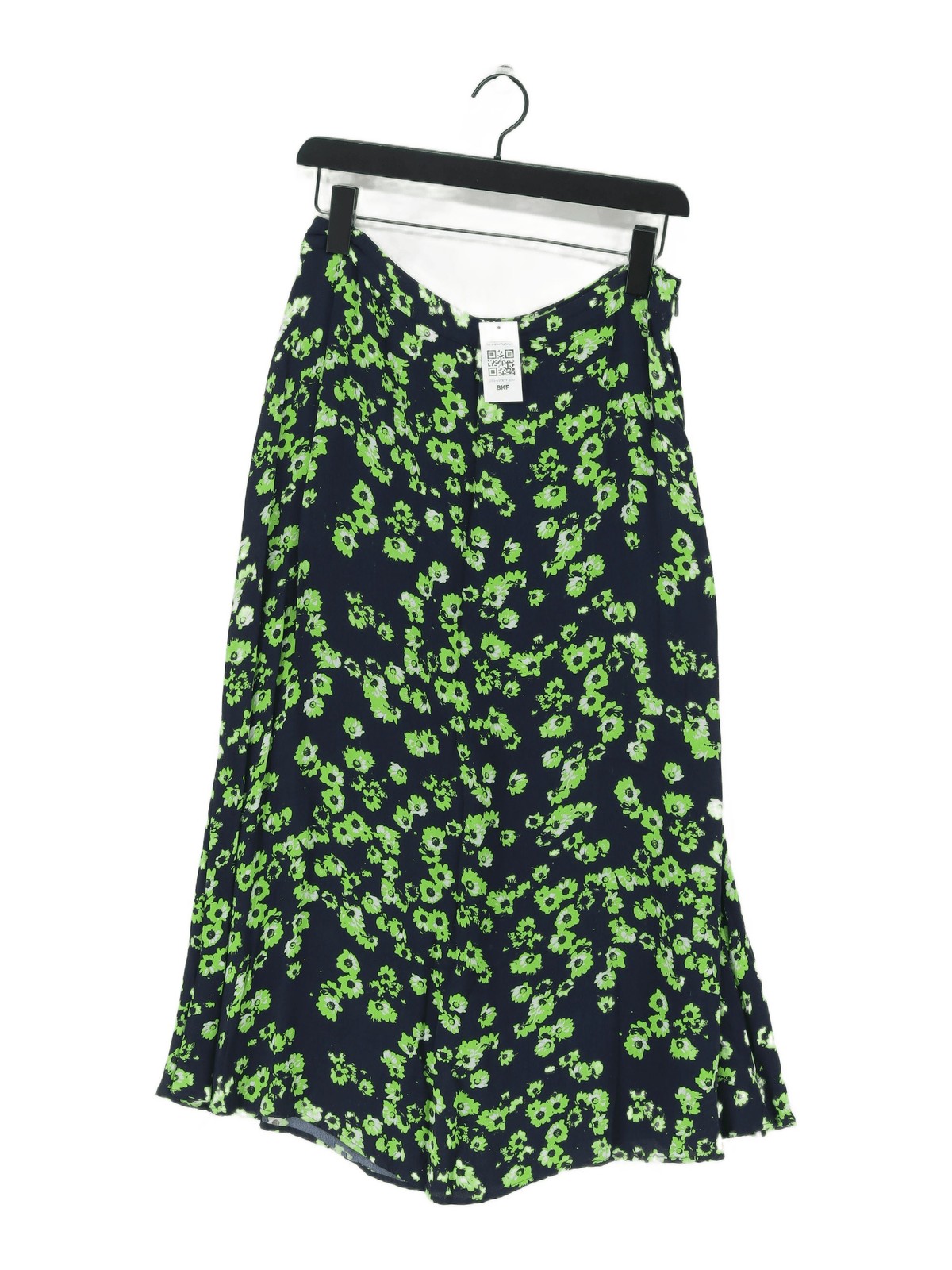Whistles Womens Blue Floral Viscose Midi A-Line Skirt UK Size 12-image