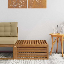 WALPLUS Outdoor Footstool 79x79x37cm Solid Acacia Wood Garden Ottoman