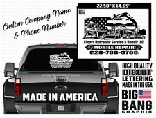 Heavy Equipment Mechanic Business Decal Sticker Door Window Tailgate CUSTOM Name