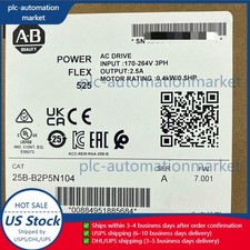 New Allen-Bradley 25B-B2P5N104 SER A PowerFlex 525 AC Drive 240V 0.4kW 0.5HP