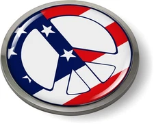 BestLicensePlateFrames US Peace American Flag 3D Domed CAR Emblem Badge Sticker
