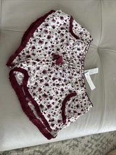 Poupette St. Barth Boxer Shorts Lulu Lace Size L  Brand NWT. Blue KooKoo Bird