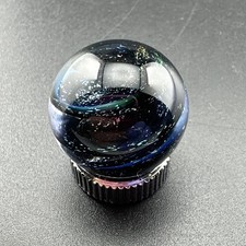 Contemporary Handmade Art Glass Marble .74" Dark Dichroic Twisty Swirl Core MIB