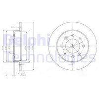 Delphi 2X Bremsscheibe Hinten Ø258 Mm FüR KIA Cerato LD 1.6 2.0 Crdi 1.5