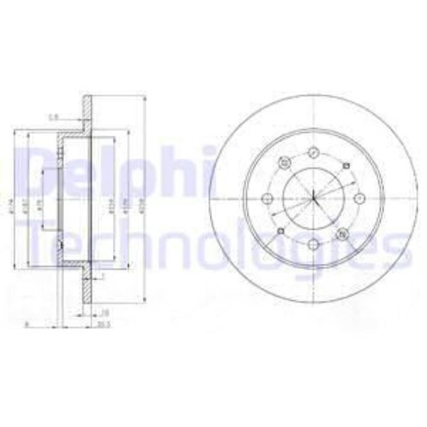 Delphi 2X Bremsscheibe Hinten Ø258 Mm FüR KIA Cerato LD 1.6 2.0 Crdi 1.5-image