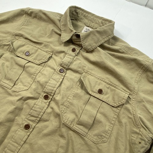 Flint Tinder Work Shirt Mens Large L Heavy Knit Cotton Huckberry Flap Pocket - Picture 3 of 11