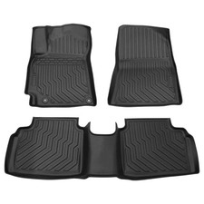 All-Weather Rubber Floor Mats Full Set, 2-Row Non-Slip with Cargo Liner