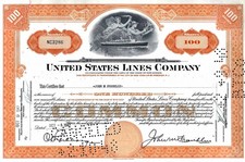 United States Lines Company, New Jersey, 1947 (100 Shares) John M. Franklin !!
