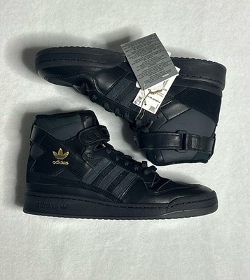 Adidas Forum 84 High Leather Sneakers Black Gold ID7315 Men's Size 10