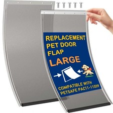 2 Pack Large Dog Door Replacement Flaps with 1 Aluminium Alloy Replacement Br...