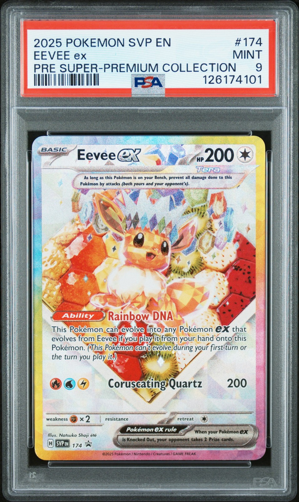 2025 POKEMON SVP EN-SV BLACK STAR PROMO #174 EEVEE EX PSA 9