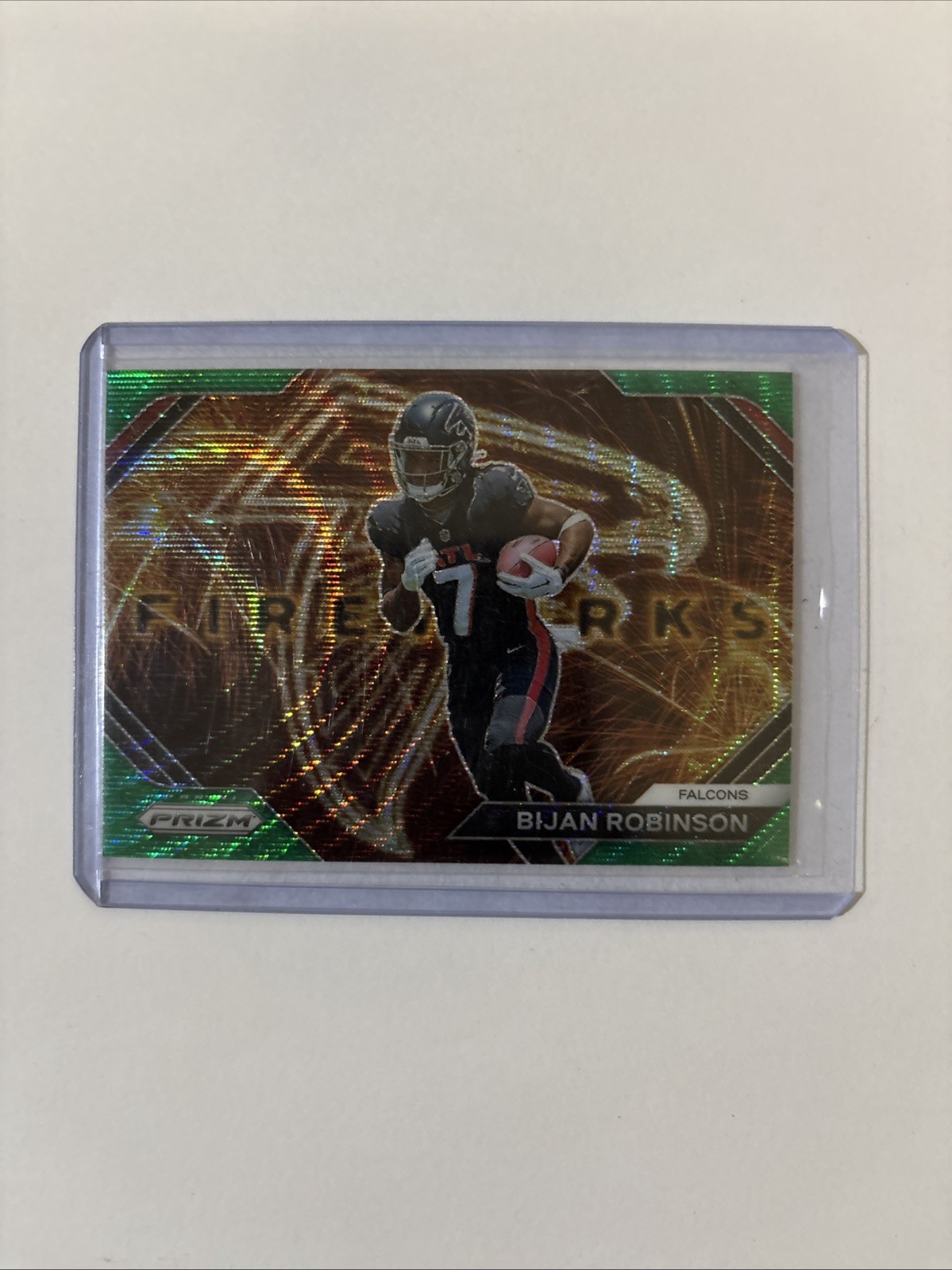 2023 Panini Prizm Fireworks Green Wave Bijan Robinson #24 Rookie