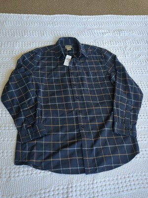 NWT LL Bean Wicked Good Flannel Shirt Traditional Fit Carbon Navy Sz Medium