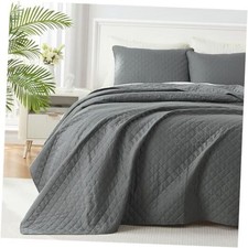 Quilts Queen Size Set, Lightweight Quilt, Full/Queen 90"x96" 04-diamond Grey