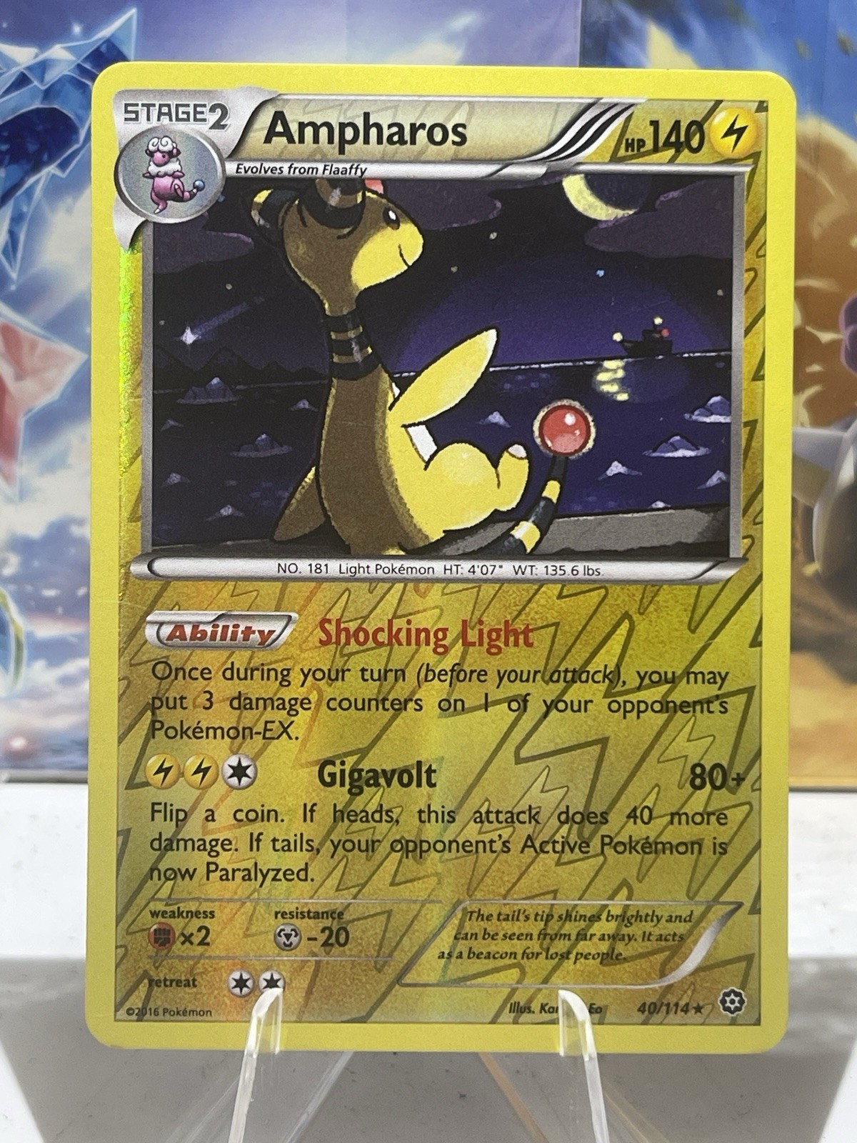 Ampharos Reverse Holo Holo Rare XY - Steam Siege 40/114 NM