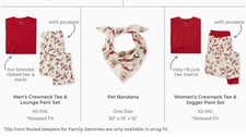 Burts Bees Men And Women  s Adult Matching Christmas Pajamas W/ Pet Bandana