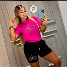 Women s 2-Piece Outfit Set Pink Logo T-Shirt ...