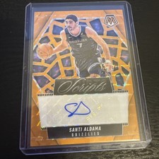 2024-24 Panini Mosaic Scripts Santi Aldama Auto #'d /25 Orange