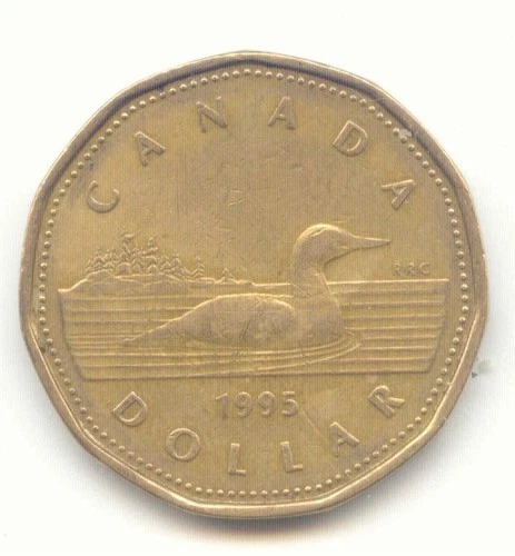 Canada 1995 Loonie Canadian One Dollar 1 $1 Loon EXACT COIN