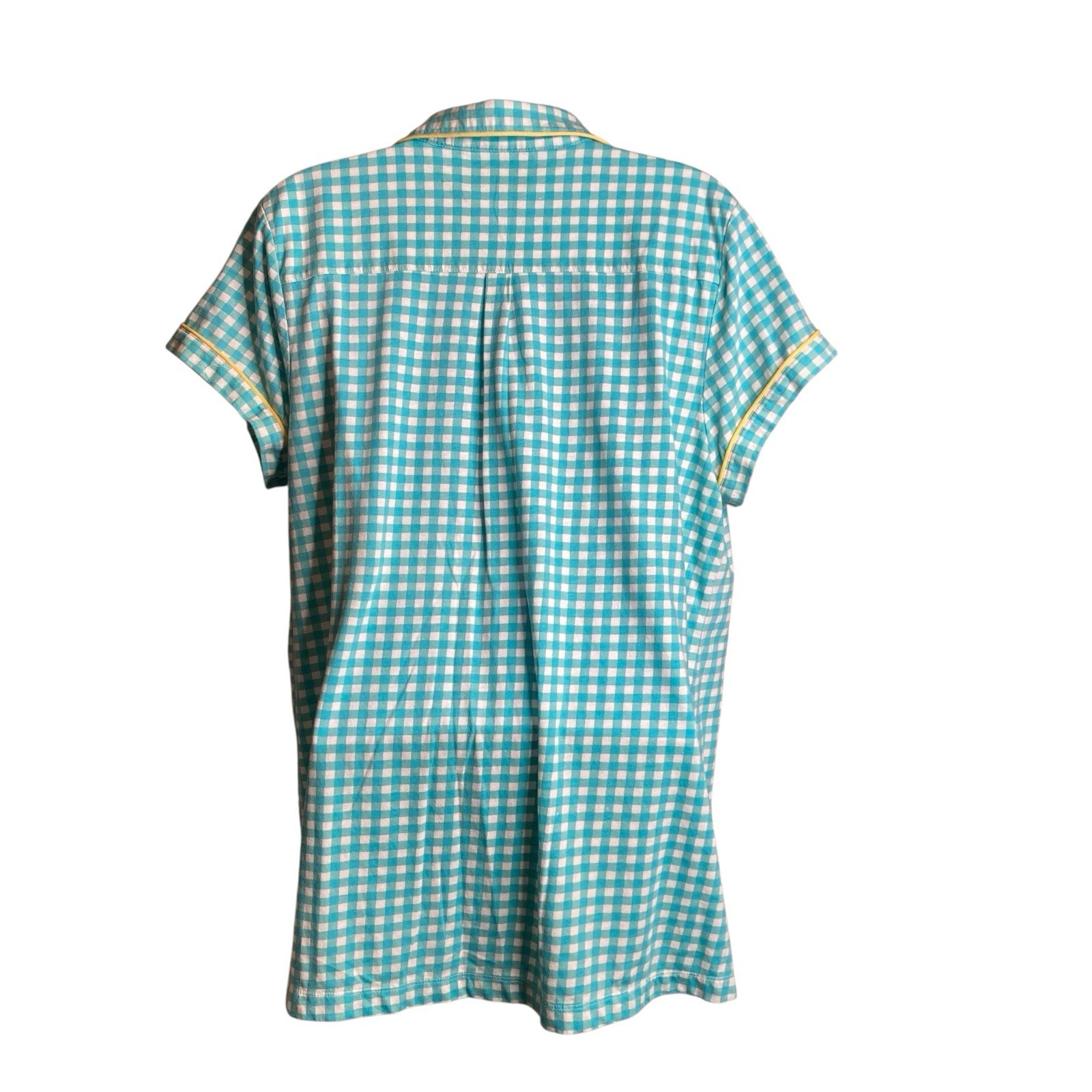 Carole Hochman Blue Gingham Two Piece Shorts Pajama Set Size L Loungewear Comfy