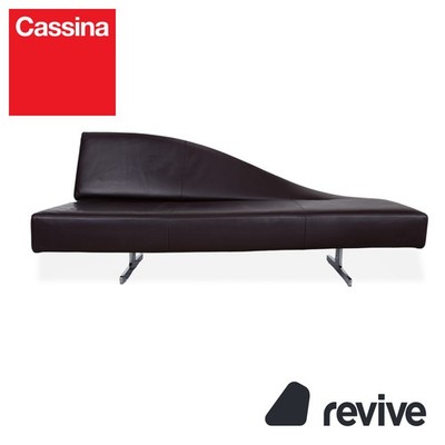 Cassina 276 Aspen 3 Seater Leather Sofa Brown Couch by Jean Marie Massaud