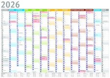 DIN A1 A2 A3 2027 Wandkalender Plakatkalender Jahresplaner Posterplaner GEFALTES