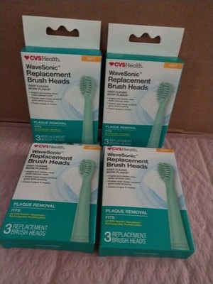 Lot 4~ CVS Health ~ Wave Sonic ~ Replacement Brush Heads 3 Count (12 total) NEW 