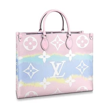Louis Vuitton Onthego GM Tote Bag M45119 Escale Pastel Pink Hand Purse Auth New
