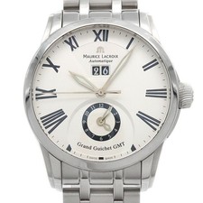 Maurice Lacroix PT6098 Watch GMT 40mm SS Silver 50m Stainless Steel Vintage