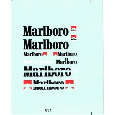 Marlboro Decal Sticker Sheet Multi-Logo Red Roof Chevron Vintage Tobacco 631