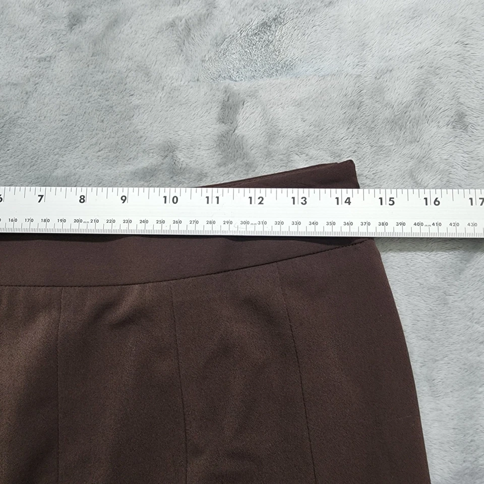 Falda Bandolino Mujer 4 Marrón Tiro Alto Plisado Dobladillo Acampanado Godet Elastizada Oficina Foto 3 de 4